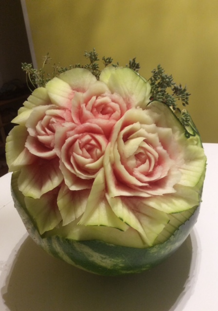 Watermelon Thai Fruit Carving Roses