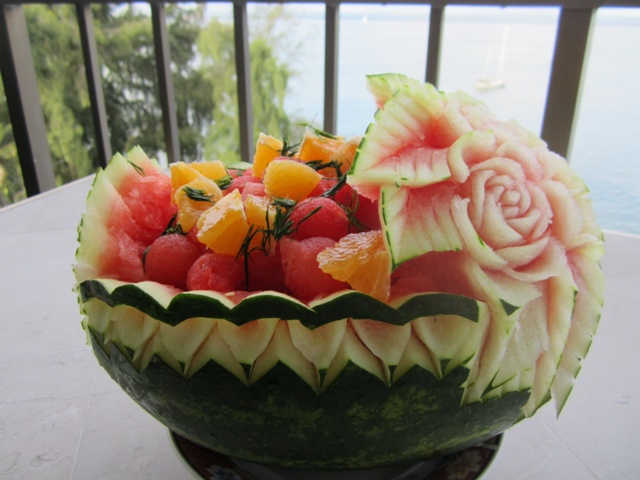 carved watermelon basket