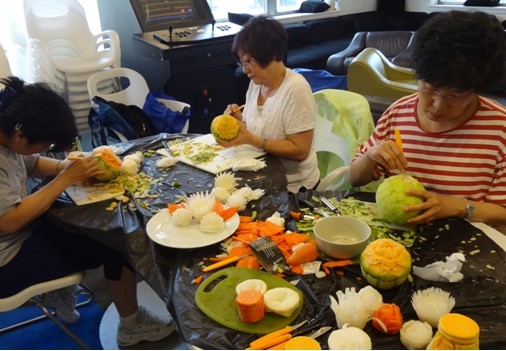 Student's Carving Fruit and Vegetables