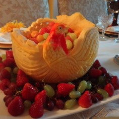Turkey Pumpkin Fruit Carving