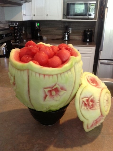 Carved Watermelon Basket Thai Creations