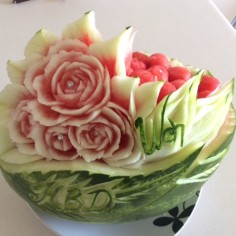 Wen Birthday Watermelon Basket Carving